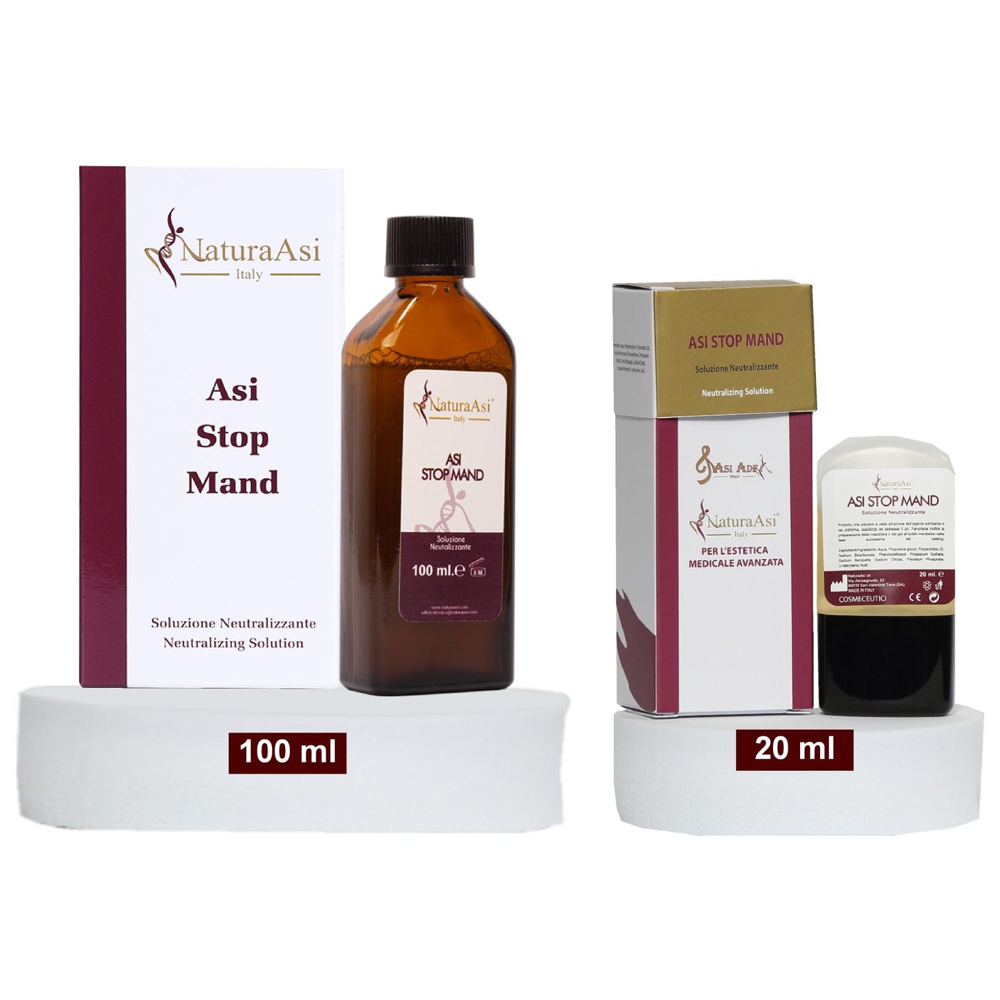 ASI STOP MAND | NaturaAsi™ ml 100 Soluzione Neutralizzante e riequilibrare il pH Prodotto in grado di neutralizzare e riequilibrare il pH della pelle, dopo l’applicazione del peeling