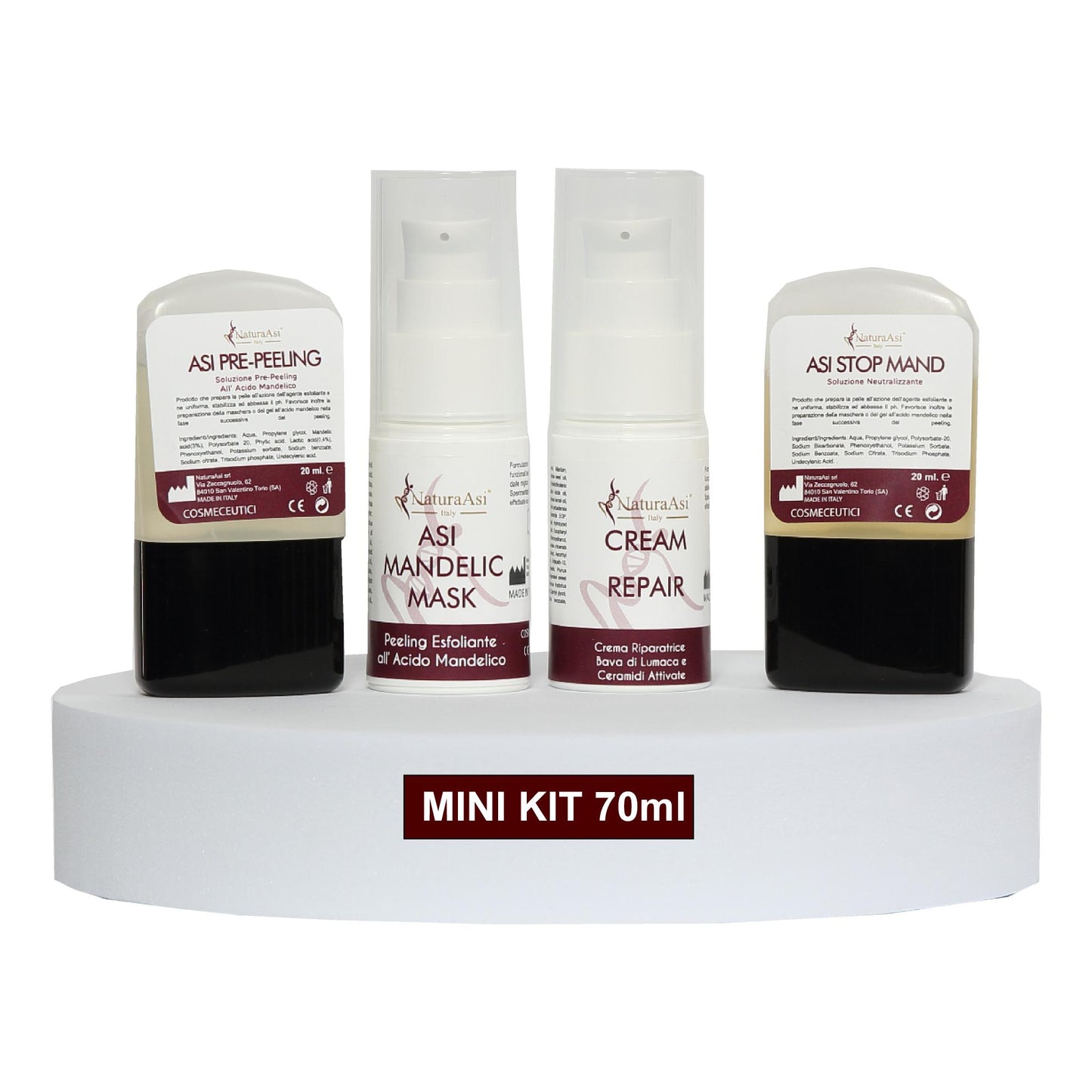 ASI KIT MANDELIC MASK NaturaAsi™ ml 300 o 70 ml PEELING MEDIO PROFONDO Pelle Acneiche, Melasma, Anti-Aging, Cloasma, Lentiggini, Rosacea. - Rugosità, Photo-Aging è un peeling chimico, attivo nella riparazione e riattivazione della pelle;