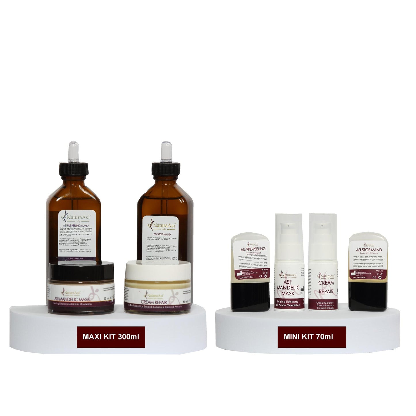 ASI KIT MANDELIC MASK NaturaAsi™ ml 300 o 70 ml PEELING MEDIO PROFONDO Pelle Acneiche, Melasma, Anti-Aging, Cloasma, Lentiggini, Rosacea. - Rugosità, Photo-Aging è un peeling chimico, attivo nella riparazione e riattivazione della pelle;