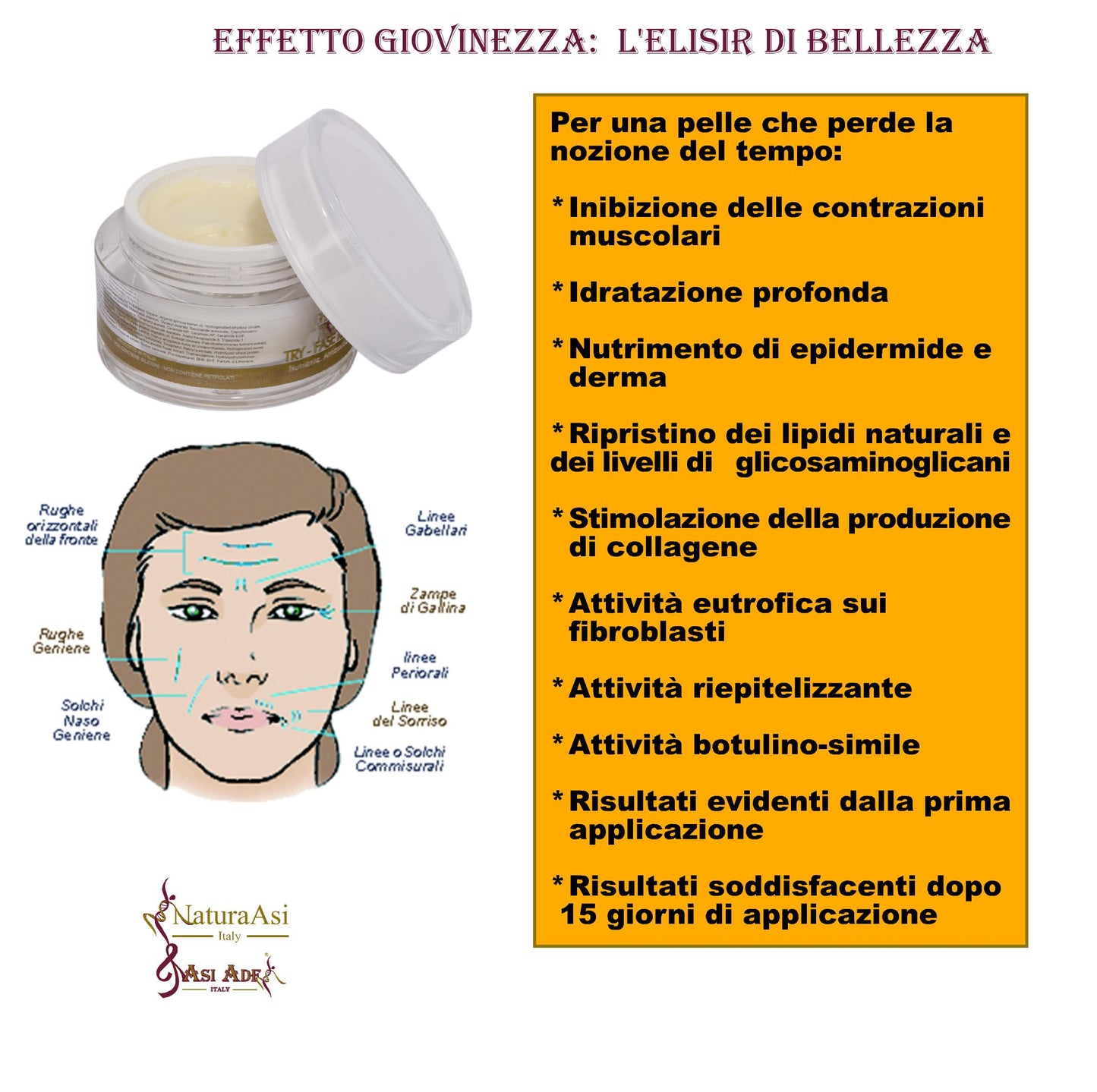 CREMA RUGHE GIORNO | NaturaAsi™ ml50 Levigante, Rassodante, Illuminante Azione anti-ossidante Bava di lumaca Acido Ialuronico Utile per prevenire e correggere i segni del tempo , con azione antirughe e ristrutturante.