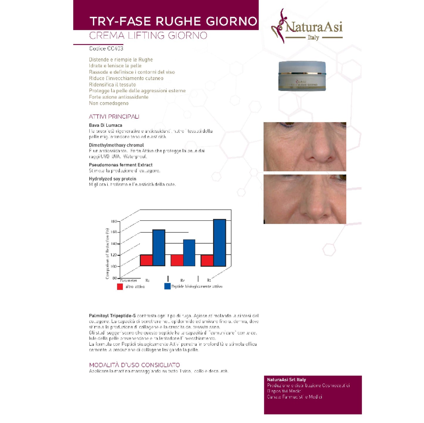 CREMA RUGHE GIORNO | NaturaAsi™ ml50 Levigante, Rassodante, Illuminante Azione anti-ossidante Bava di lumaca Acido Ialuronico Utile per prevenire e correggere i segni del tempo , con azione antirughe e ristrutturante.