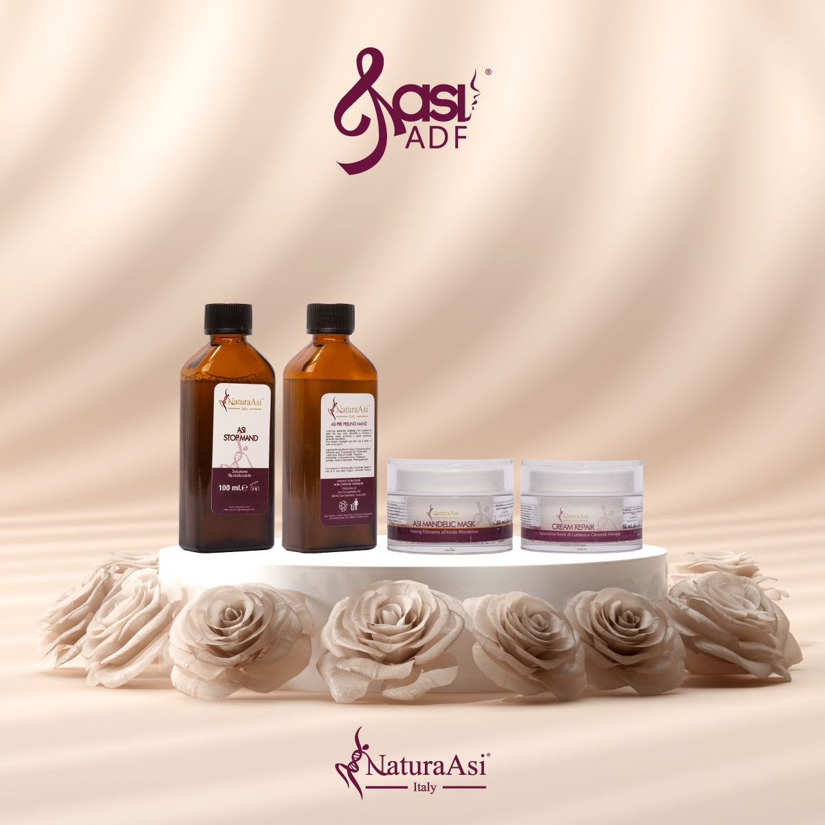 ASI KIT MANDELIC MASK NaturaAsi™ ml 300 o 70 ml PEELING MEDIO PROFONDO Pelle Acneiche, Melasma, Anti-Aging, Cloasma, Lentiggini, Rosacea. - Rugosità, Photo-Aging è un peeling chimico, attivo nella riparazione e riattivazione della pelle;