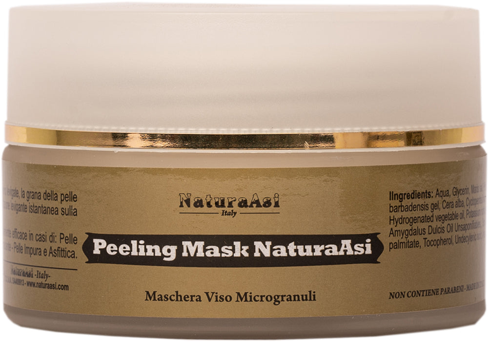 PEELING MASK | NaturaAsi™ 100ML LEVIGANTE, COMPATTANTE, ILLUMINANTE esercita un effetto esfoliante e di stimolazione del rinnovamento cellulare inoltre contrasta l’insorgere di punti neri, brufoli e acne