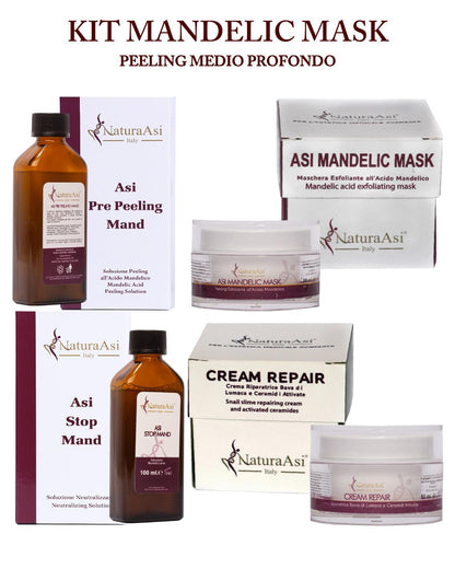 ASI KIT MANDELIC MASK NaturaAsi™ ml 300 o 70 ml PEELING MEDIO PROFONDO  Pelle Acneiche, Melasma, Anti-Aging, Cloasma, Lentiggini, Rosacea. - Rugosità, Photo-Aging;