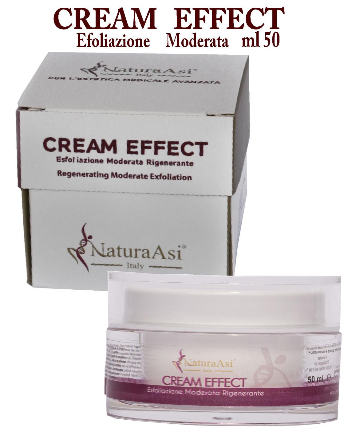 ASI CREAM EFFECT ml 50 & ml 15 | NaturaAsi™ ESFOLIANTE MODERATA, SEBO-EQUILIBRANTE, ILLUMINANTE E RIGENERANTE -Indicato per pelli acneiche, miste o grasse.