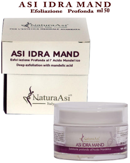 ASI IDRA MAND ml 50 & ml 15 | NaturaAsi™ ESFOLIANTE, DEPIGMENTANTE, RIEPITELIZZANTE, CICATRIZZANTE, ANTI-BATTERICA Permette una continua esfoliazione. Svolge un’azione sebo-statica, idratante e lenitiva. Leviga la pelle ed attenua i segni d’espressione.