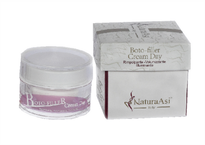 BOTO-FILLER CREAM DAY | NaturaAsi™ ml 30 RIMPOLPANTE, VOLUMIZZANTE, RIEMPITIVA, RIGENERANTE, ILLUMINANTE PROTETTIVA -Migliora il grado di rugosità e micro rilievo superficiale (riempie le rughe a vari livelli) Azione anti-ossidante