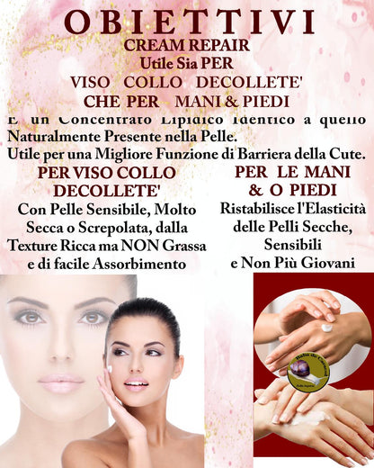 ASI CREAM REPAIR 50 ml & 15 ml | NaturaAsi™ emolliente, idratante, lenitive, Pelle ristrutturata, riparata e tonificata;-Contiene attivi in grado di stimolare la sintesi di collagene ed elastina nella matrice extracellulare.