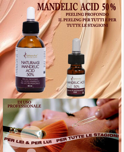 ASI MANDELIC ACID 50% | NaturaAsi™ PEELING PROFONDO - Pelle Acneiche, Melasma, Anti-Aging, Cloasma, Macchie, Lentiggini, Rosacea.  -Rugosità, Photo-Aging.