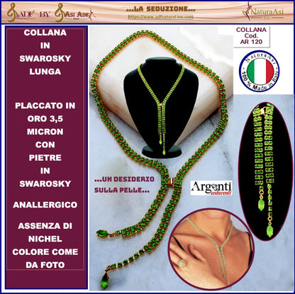 SWAROVSKI Parure Collana Orecchini Anello Adattabile Anallergico Nichel Free