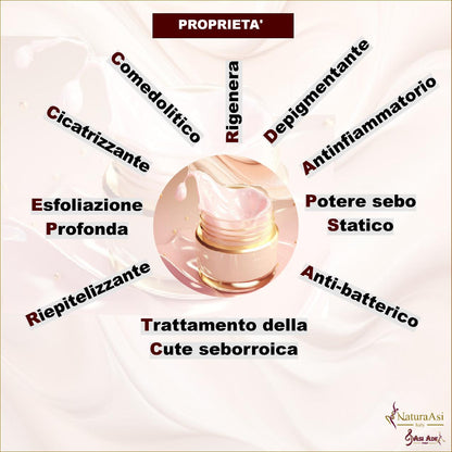 ASI IDRA MAND | NaturaAsi™ ml 50 ESFOLIANTE, DEPIGMENTANTE, RIEPITELIZZANTE, CICATRIZZANTE, ANTI-BATTERICA Permette una continua esfoliazione. Svolge un’azione sebo-statica, idratante e lenitiva. Leviga la pelle ed attenua i segni d’espressione.