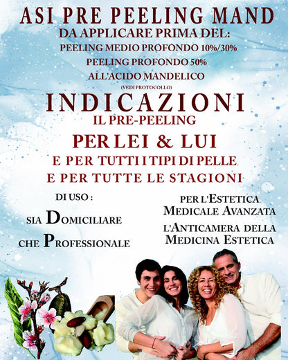 ASI PRE PEELING MAND ml 100 & ml 20 | NaturaAsi™ Soluzione Pre-Peeling all’Acido Mandelico; Favorisce la penetrazione e l'assorbimento degli attivi. Condizionante pH: uniforma, stabilizza e abbassa il pH della pelle.