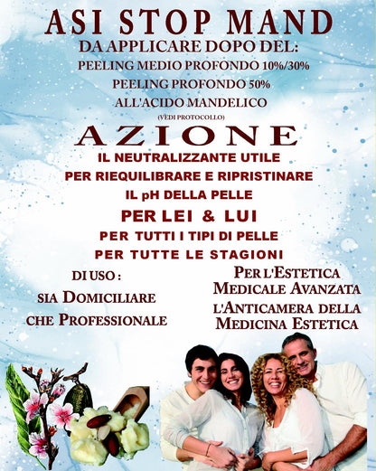 ASI STOP MAND ml 100 & ml 20 | NaturaAsi™ Soluzione Neutralizzante  e riequilibrare il pH Prodotto in grado di neutralizzare e riequilibrare il pH della pelle, dopo l’applicazione del peeling