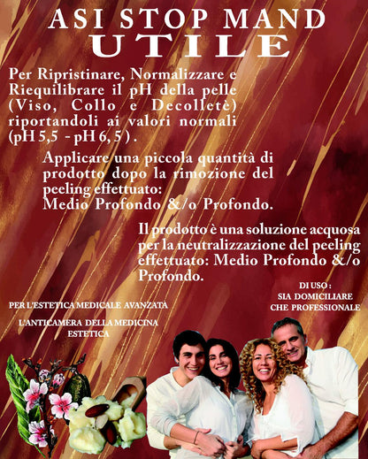 ASI STOP MAND ml 100 & ml 20 | NaturaAsi™ Soluzione Neutralizzante  e riequilibrare il pH Prodotto in grado di neutralizzare e riequilibrare il pH della pelle, dopo l’applicazione del peeling