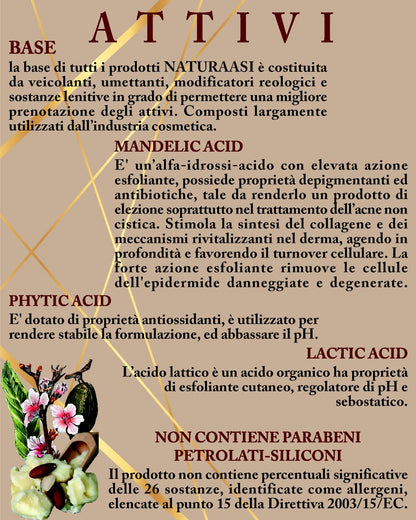 ASI PRE PEELING MAND ml 100 & ml 20 | NaturaAsi™ Soluzione Pre-Peeling all’Acido Mandelico; Favorisce la penetrazione e l'assorbimento degli attivi. Condizionante pH: uniforma, stabilizza e abbassa il pH della pelle.