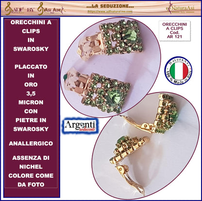 SWAROVSKI Parure Collana Orecchini Anello Adattabile Anallergico Nichel Free