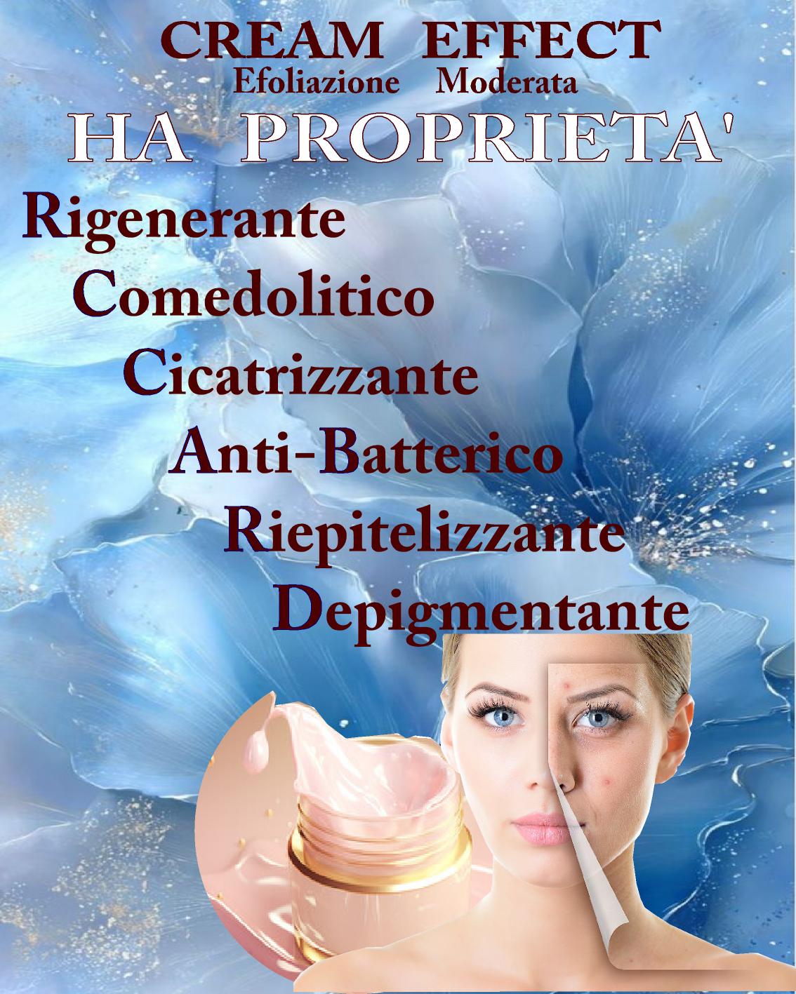 ASI CREAM EFFECT ml 50 & ml 15 | NaturaAsi™ ESFOLIANTE MODERATA, SEBO-EQUILIBRANTE, ILLUMINANTE E RIGENERANTE -Indicato per pelli acneiche, miste o grasse.
