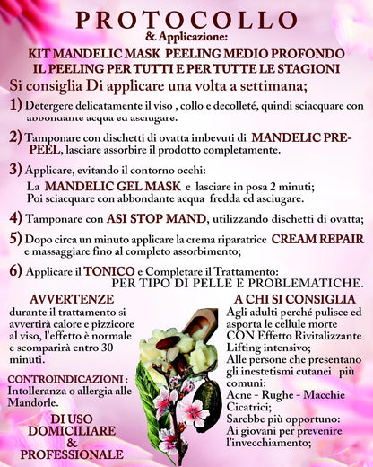 ASI PRE PEELING MAND ml 100 & ml 20 | NaturaAsi™ Soluzione Pre-Peeling all’Acido Mandelico; Favorisce la penetrazione e l'assorbimento degli attivi. Condizionante pH: uniforma, stabilizza e abbassa il pH della pelle.