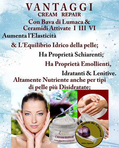ASI CREAM REPAIR 50 ml & 15 ml | NaturaAsi™ emolliente, idratante, lenitive, Pelle ristrutturata, riparata e tonificata;-Contiene attivi in grado di stimolare la sintesi di collagene ed elastina nella matrice extracellulare.