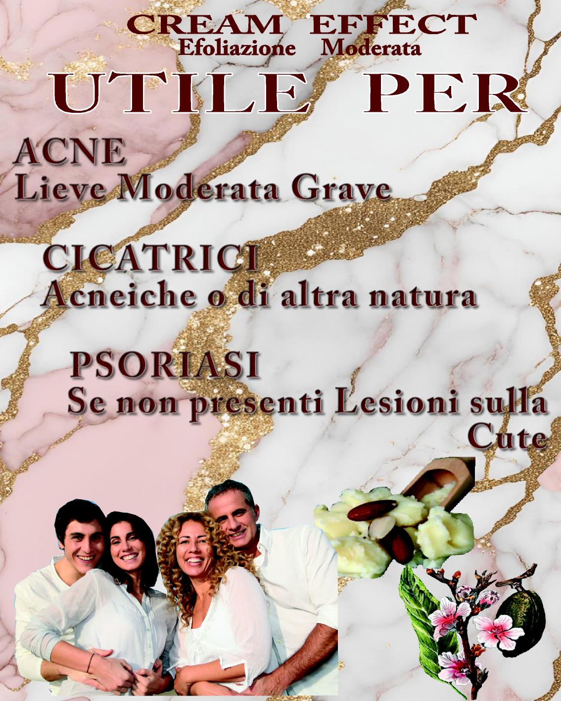 ASI CREAM EFFECT ml 50 & ml 15 | NaturaAsi™ ESFOLIANTE MODERATA, SEBO-EQUILIBRANTE, ILLUMINANTE E RIGENERANTE -Indicato per pelli acneiche, miste o grasse.