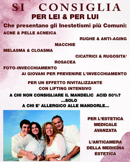 ASI MANDELIC ACID 50% | NaturaAsi™ PEELING PROFONDO - Pelle Acneiche, Melasma, Anti-Aging, Cloasma, Macchie, Lentiggini, Rosacea.  -Rugosità, Photo-Aging.