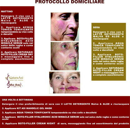 BOTO-FILLER ISTANT LIFT FACE MASK | NaturaAsi™ MONODOSE ML 6 POLVERE ML 16 GEL stirante con effetto tensore;  -contrasta le rughe d’espressione;  posticipa la comparsa delle rughe; effetto anti-borse ed anti-occhiaie;  -tonifica e compatta.