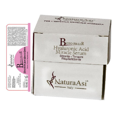 BOTO-FILLER HYALURONIC ACID MIRACLE SERUM | NaturaAsi™ ml 15 stirante con effetto tensore;  -contrasta le rughe d’espressione;  posticipa la comparsa delle rughe; effetto anti-borse ed anti-occhiaie;  -tonifica e compatta.