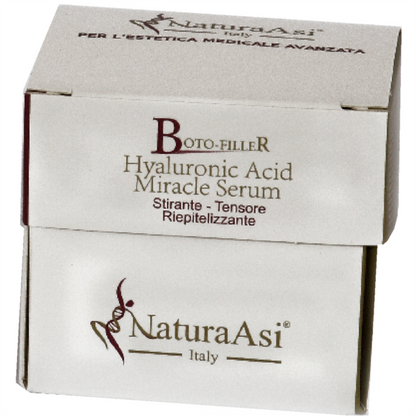 BOTO-FILLER HYALURONIC ACID MIRACLE SERUM | NaturaAsi™ ml 15 stirante con effetto tensore;  -contrasta le rughe d’espressione;  posticipa la comparsa delle rughe; effetto anti-borse ed anti-occhiaie;  -tonifica e compatta.