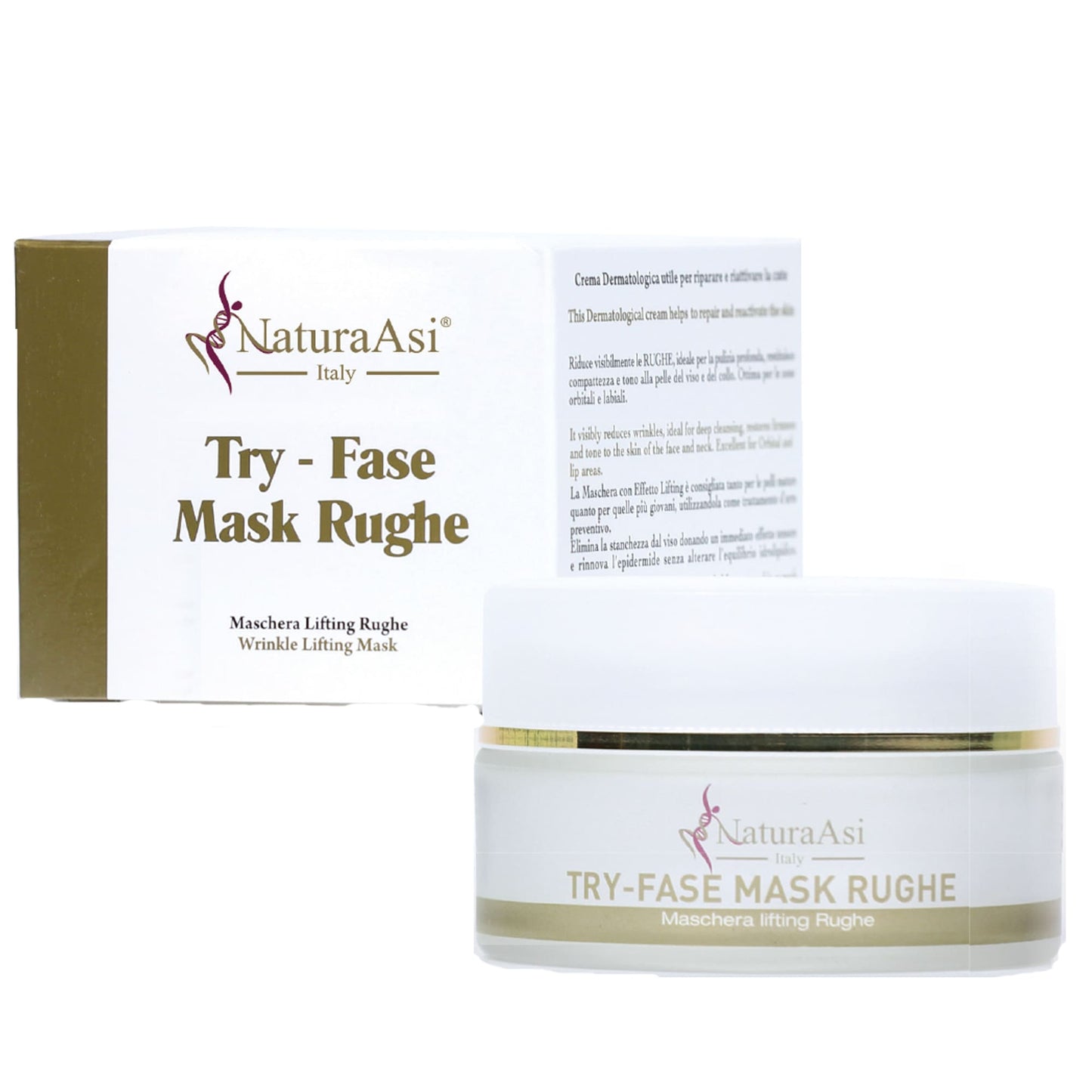 MASCHERA RUGHE  | NaturaAsi™ 100ML RALLENTA L'INVECCHIAMENTO CUTANEO E RESTITUISCE ELASTICITA' ALLA PELLE Migliora il tono e l’elasticità cutanea Deterge a fondo la pelle Contrasta i radicali liberi