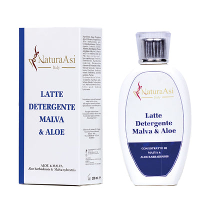 LATTE DETERGENTE MALVA & ALOE | NaturaAsi™ 200ml Prepara la pelle a ricevere qualsiasi tipo di trattamento successivo.