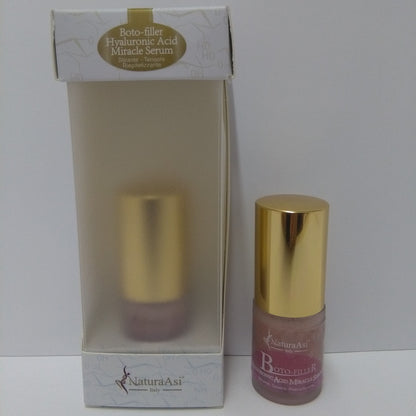 BOTO-FILLER HYALURONIC ACID MIRACLE SERUM | NaturaAsi™ ml 15 stirante con effetto tensore;  -contrasta le rughe d’espressione;  posticipa la comparsa delle rughe; effetto anti-borse ed anti-occhiaie;  -tonifica e compatta.